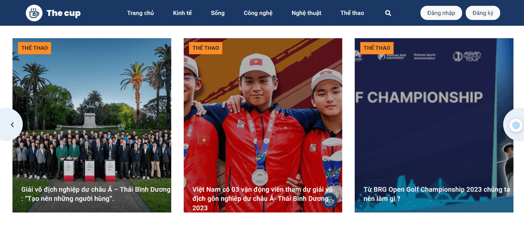 Dự án website tin tức thể thao The cup